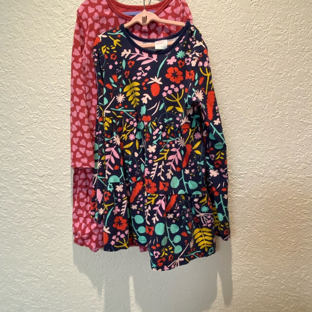 Hanna Andersson Pink and Navy Floral Kids Dresses